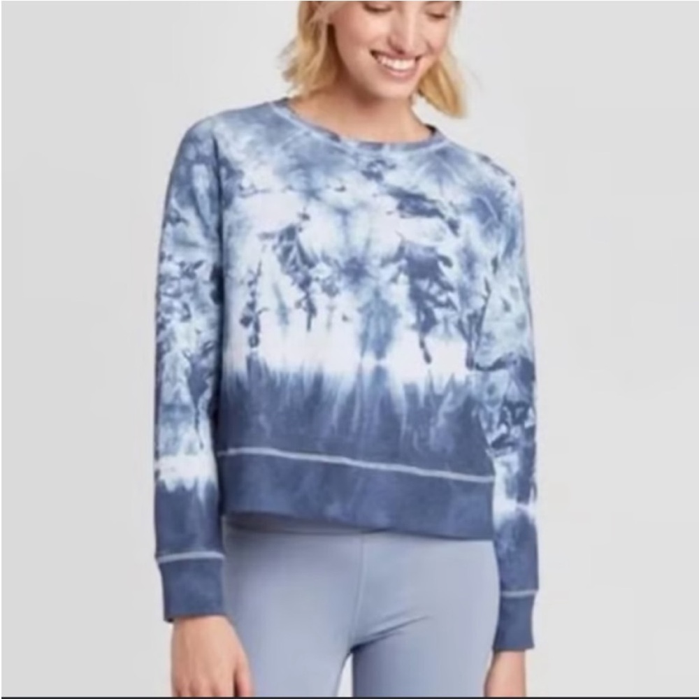 JoyLab Tie Dye Blue Pullover Size XL in Cloud Blue Sweatshirt